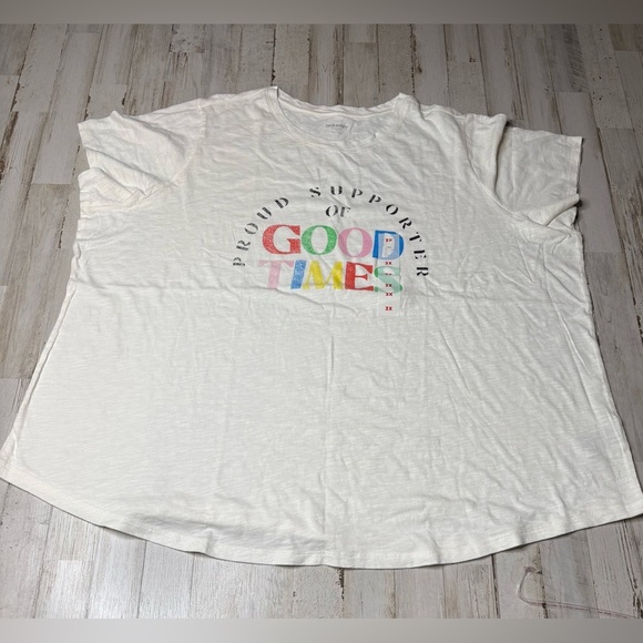 torrid Tops - Old Navy Size 3X Bone Color Graphic Short Sleeve Womens Top